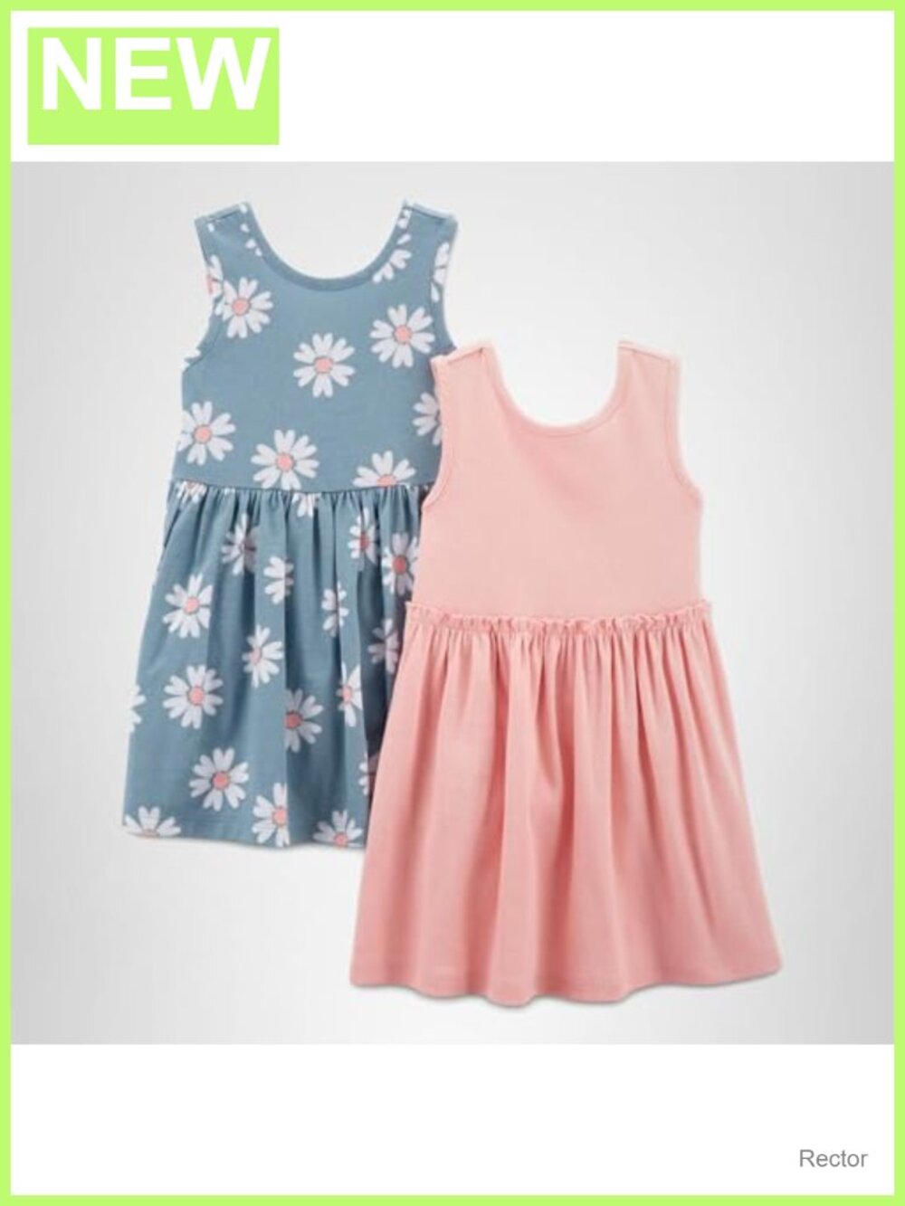 Kids Girls 2-Pack Dress Set Short Sleeve Sleeveless Pullover Casual